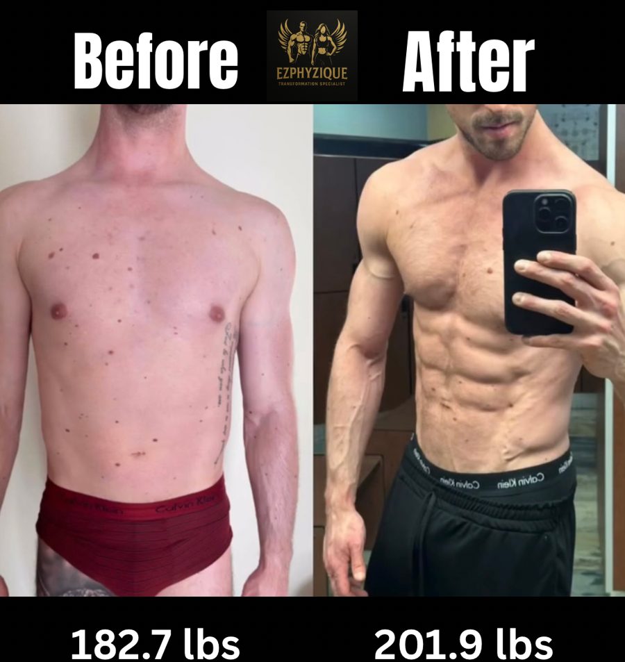 Restaurant CEO lean bulk transformation — 182.7 lbs to 201.9 lbs
